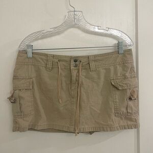 Vintage Y2K Aeropostale Khaki Cargo Micro Skirt-Style Skort Streetwear